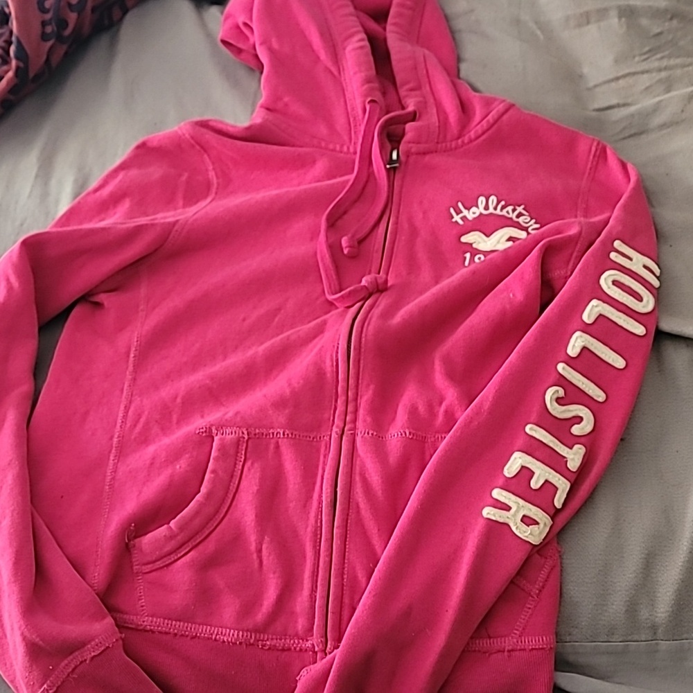 Hot pink Hollister zip up